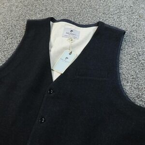 NEW Lee Valley Vest Mens 3XL Black Inch Suit Waistcoat Wool Cotton Lined Dressy
